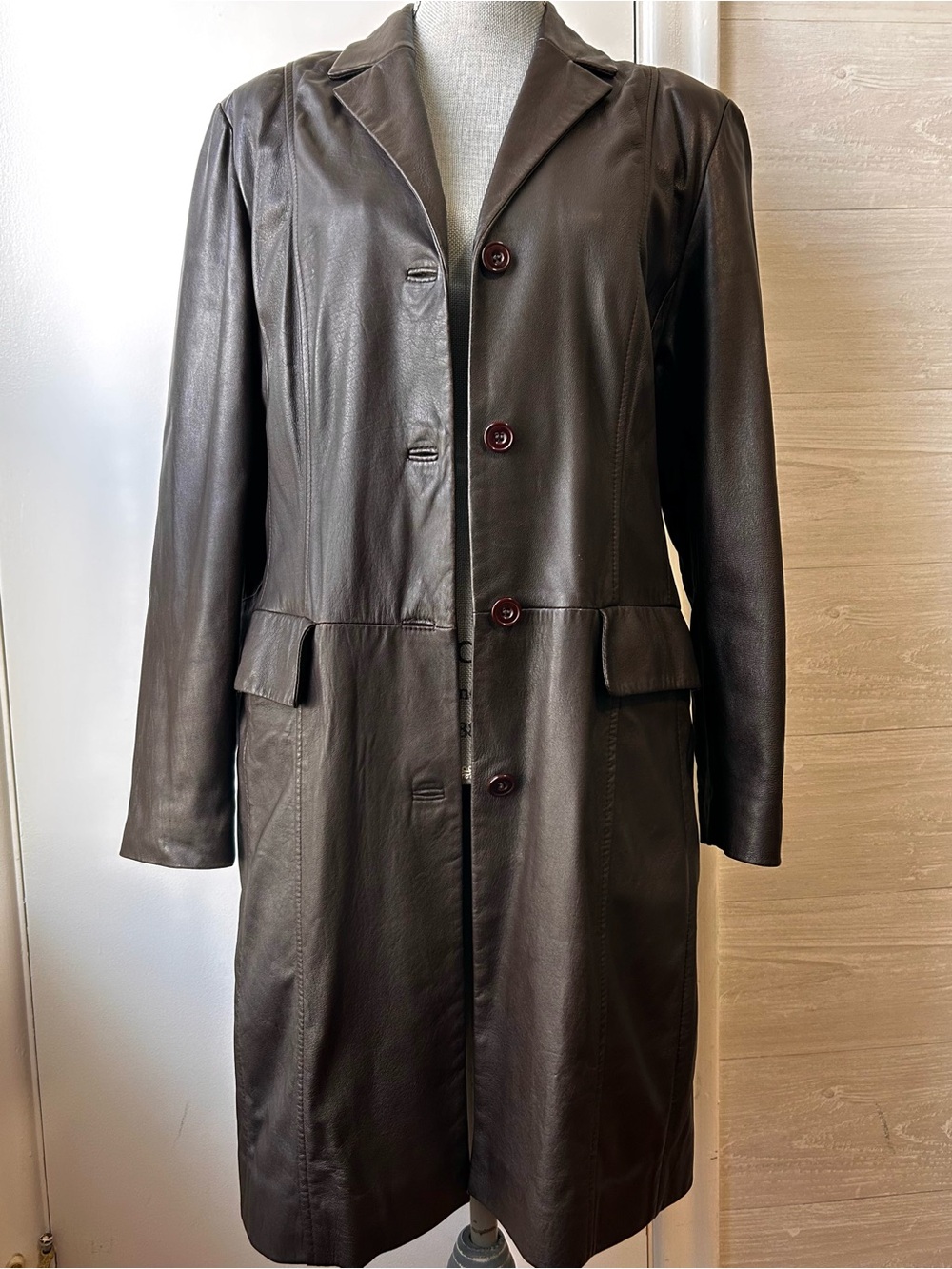Steilmann Soft Leather Coat Brown